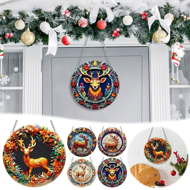 Ganfancp Nueva Navidad Colgante de Acrílico Estilo de Cerámica Colgante de Puerta y Ventana Rebajas Flash Deals 1X Listado