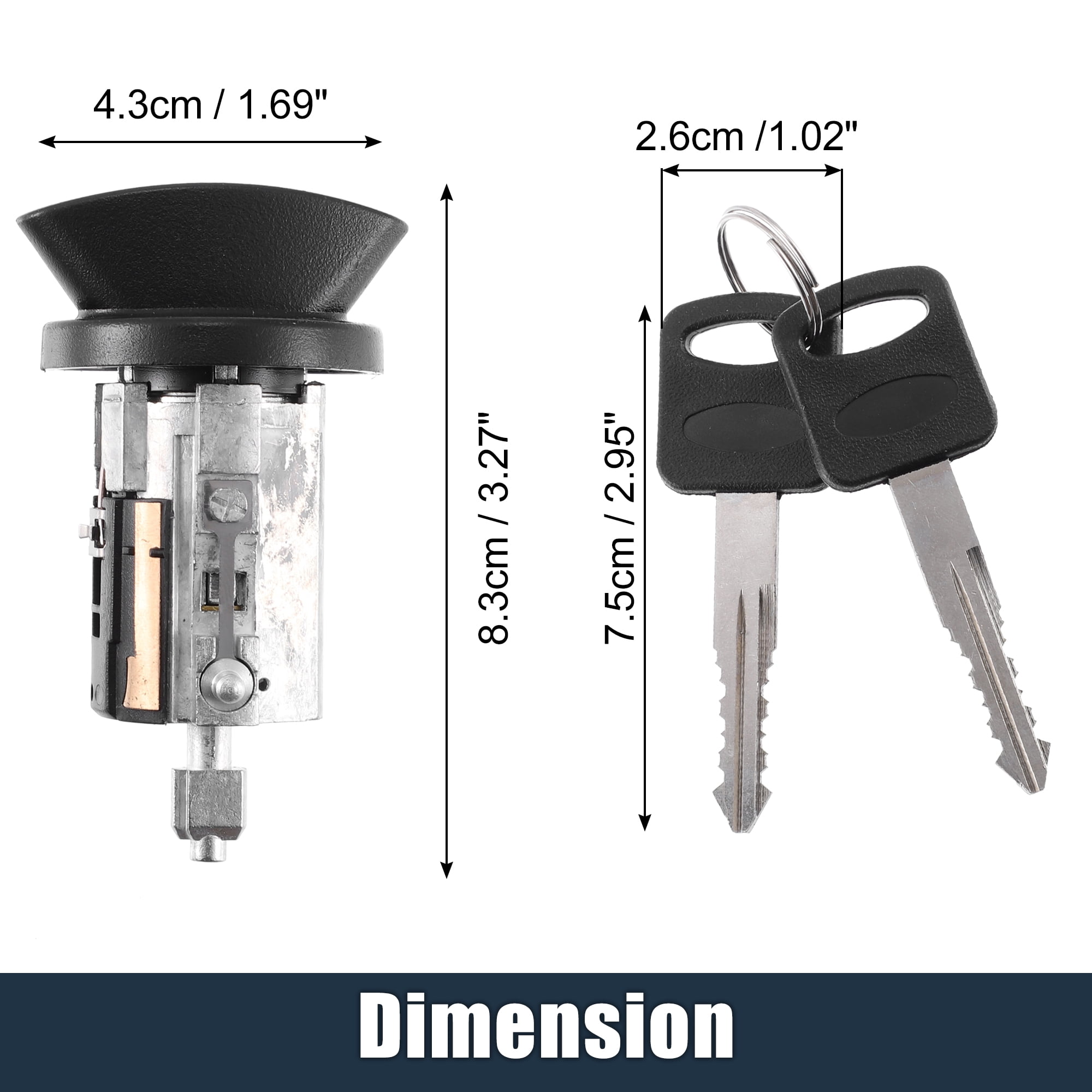 Unique Bargains Ignition Switch Lock Cylinder with Key Replace for Ford F-150 F-250