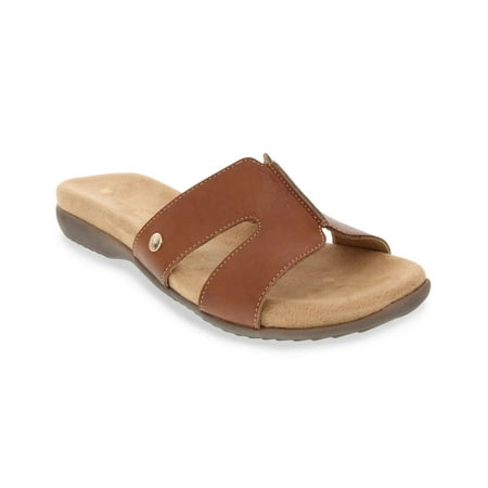 Gloria Vanderbilt Women's Odin Padded Slides Sandals (Cognac Tumble, 6)