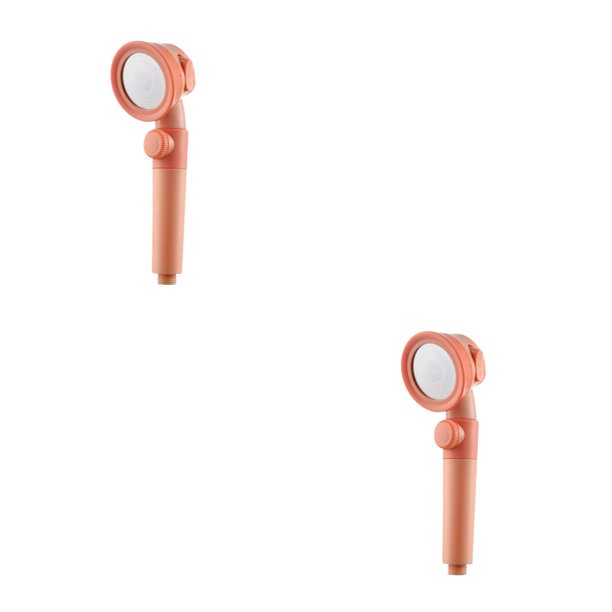 Yuarrent Cabezal de ducha de baño presurizado ajustable, cabezal de ducha ahorrador de agua, soporte para boquilla de SPA, manguera, accesorios Naranja+rosa 1# 2Conjunto