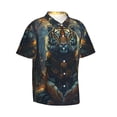 thumbnail image 2 of Daiia Forest Meditating Tiger Hawaiian Shirt for Men Gentle Cotton Regular Short Sleeve Casual-Small, 2 of 9