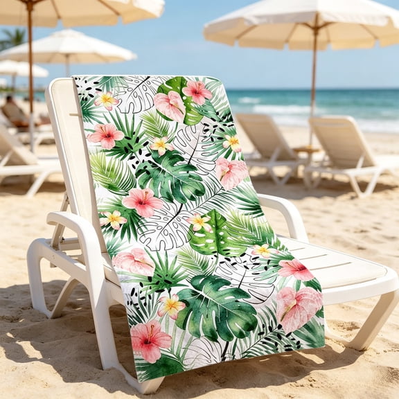 Bcylexb Colorful Floral Beach Towels, 20"x 40" Soft Absorbent Quick Dry Lightweight Summer Towels for Swimming Pool Beach Shore