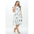 thumbnail image 4 of Off White Grey 1x-2x Plus Size Women's Short Puff Sleeve Midi Floral Cocktail Flare Tea Party, Formal and Casual Dresses, 4 of 5