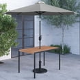 thumbnail image 3 of Merrick Lane 30" x 48" Outdoor Powder Coated Steel Dining Table with Faux Teak Poly Slat Top, 9' Gray Patio Umbrella and Base, 3 of 18