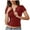 Red, variant on Womens Short Sleeve Workout Shirts Zip up T Shirts Slim Fitted Crop Yoga Tops Summer Casual Athletic T Shirts