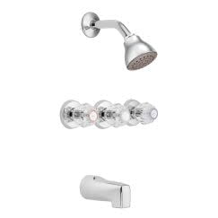 MOEN 2995EP Chateau 3-Handle 1-Spray Tub and Shower Faucet in Chrome (Valve Included)