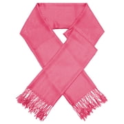 Glory Max Women's Large Soft Silky Pashmina Shawl Wrap Coral Solid Plain Wedding Scarf
