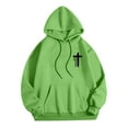 thumbnail image 5 of Lorytime Mens Hoodies Sweatshirt Letter Print Pullover Long Sleeve Drawstring Tops with Pocket Outerwear Green 3XL, 5 of 7