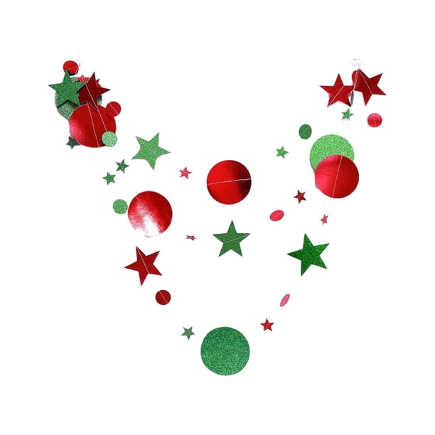 Papel de estrella brillante, guirnalda decorativa para fiesta de cumpleaños de Navidad, banderines brillantes colgantes para despedida de soltera, baby shower, despedida de soltera, boda y vacaciones.