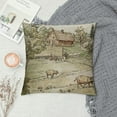 thumbnail image 2 of JEUXUS Decorative Square Throw Pillow Cover Scenery Rural Old Farming Hand Drawn Livestock Vintage Food Drink Farmland Valley Design House Modern Design Cushion Case for Car Bed, 2 of 5