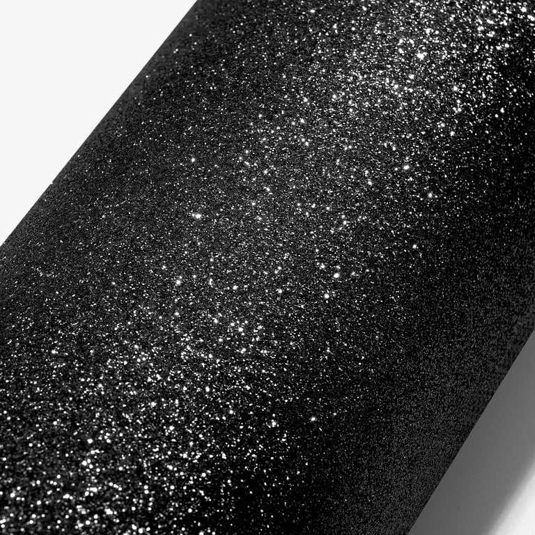 Stickyart Black Glitter Wallpaper Peel and Stick Sparkle Wallpaper Roll  Self Adhesive Glitter Contact Paper for Cabinets Removable Glitter Fabric