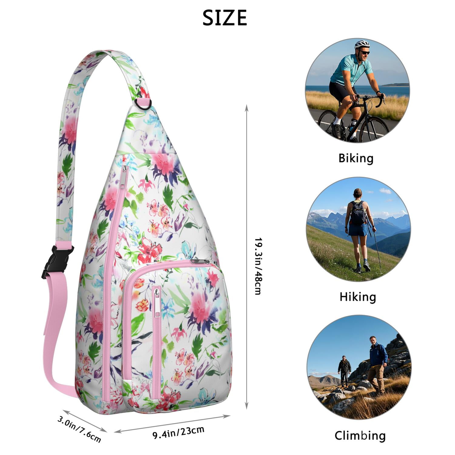 Lightweight Durable Sling Bag with Sunflower Design and Easy Access for Women