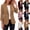 Pink, variant on Womens Blazer Plus Size Stretch 3/4 Sleeve Women's Casual Fashion Flared Colorful Three-Quarter Sleeve Buttoned Pocket Jacket Pink S
