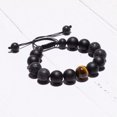 thumbnail image 2 of RSAMD 8MM Owl Buddha Beaded Natural Lava Stone Gold Silver Charm Fashion Men Bracelets-D019-1, 2 of 3