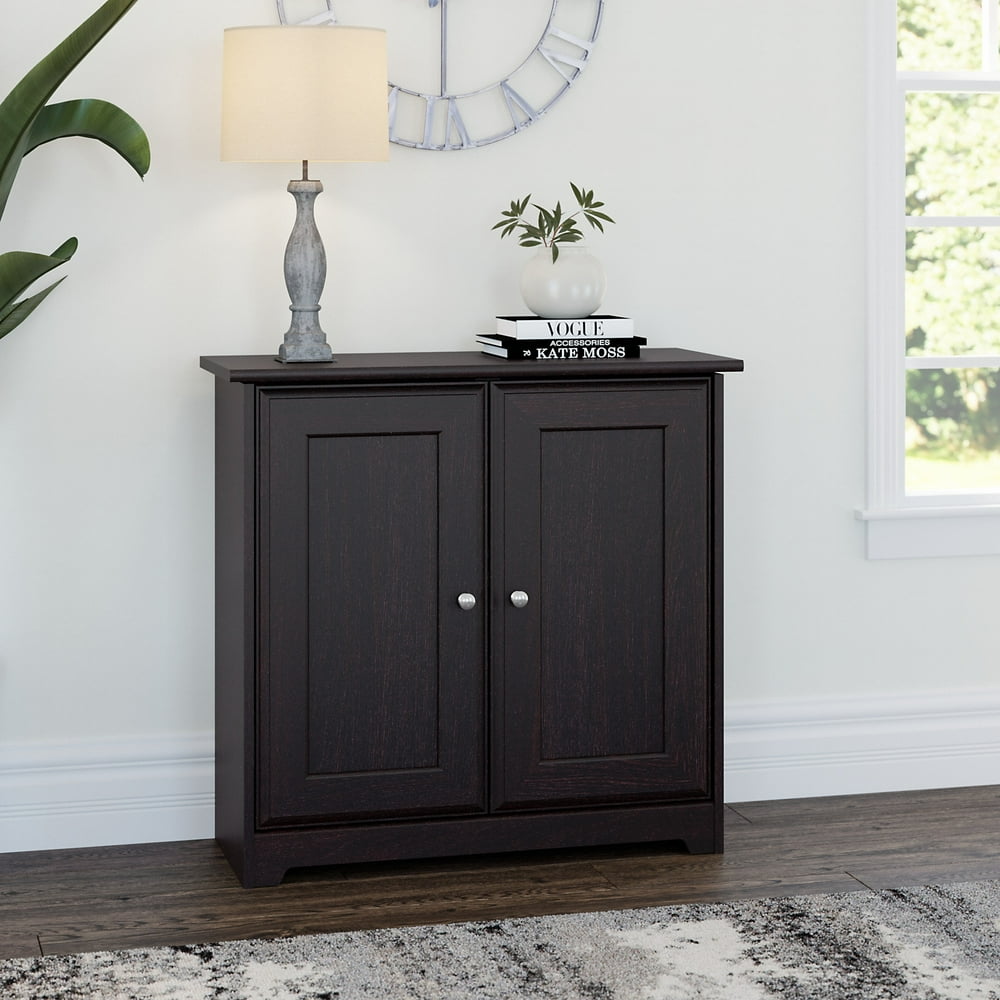 Bush Furniture Cabot Small Storage with Doors in Espresso Oak