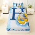 thumbnail image 3 of Feelyou Shark Letter H Twin Sheet Sets for Kids, Cute Ocean Animal Bedding, Blue, 3 Pieces, 3 of 5