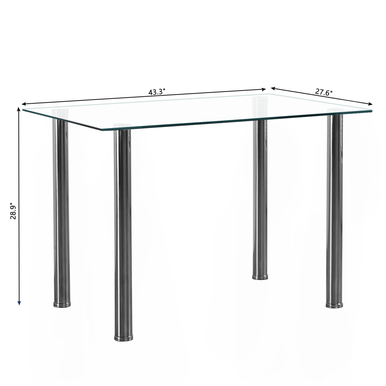 THOWDEE Glass PU Leather Dining Table Set, White
