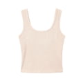 thumbnail image 6 of Gsakboxl Womens Summer Tops Women Square Neck Ribbed Knit Cropped Sleeveless Tank Top Trendy Slim Fit Summer Casual Basic Tee Camisole Beige L, 6 of 6