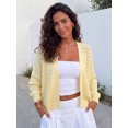 thumbnail image 5 of LMLYSoH Women's Knit Cardigan Solid Color Long Sleeve Open Front Sweater, 5 of 9