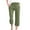 6# Green, variant on Capri Pants for Women 2026 Summer Drawstring Elastic High Waist Casual Capris Straight Wide Leg Cotton Linen Pants, Beige 20" Inseam S