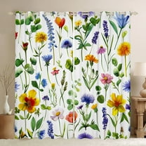 Castle Fairy Teenagers Spring Garden Flowers Black Out Curtains,Vintage Chic Floral Curtains Pack of 2 (42x63 Each),Botanical Tree Leaves Bedroom Curtains,Breathable Home Decor