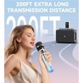 thumbnail image 4 of Wireless Microphones, Micorphone with One-to-One Chip Connection and LED Lights, 40H Duration, 200FT Range Receiving, Volume Control Karaok, 4 of 7