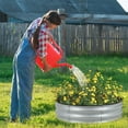 thumbnail image 5 of BPS Galvanized Metal Raised Garden Bed Kit, 2.5FT Round Outdoor Planter Boxes for Vegetables Flowers, Silver, 5 of 7