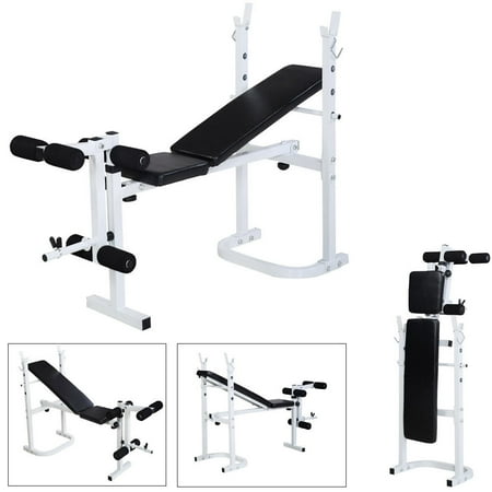 Zimtown Folding Olympic Weight Bench, Adjustable Professional Multi-Functional Workout Bench set, with Preacher Curl Leg Developer, for Weight Lifting and Strength Training