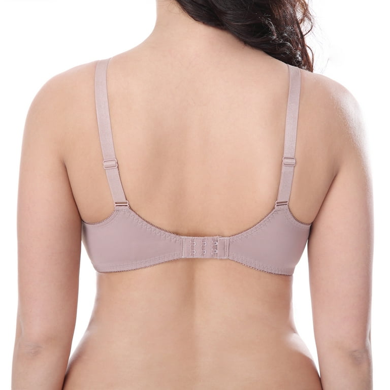 Curve Muse Women's Plus Size Unlined Minimizer Underwire Full Figure  Bra-3Pack-Black, White, Pink Beige-48DD 