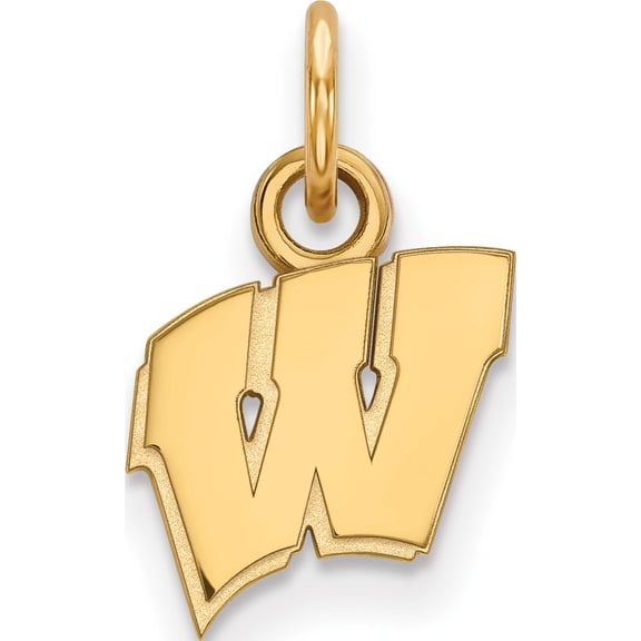Ss/Gold Plated Sterling Silver With Gp Logoart University Of Wisconsin Xs Pendant (15 X 10) Made In United States gp001uwi