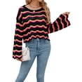 thumbnail image 1 of xiaxaixu Pull Tricoté pour Femmes Manches Longues Col Rond Creusé Vague Automne Mode Urbaine, 1 of 9