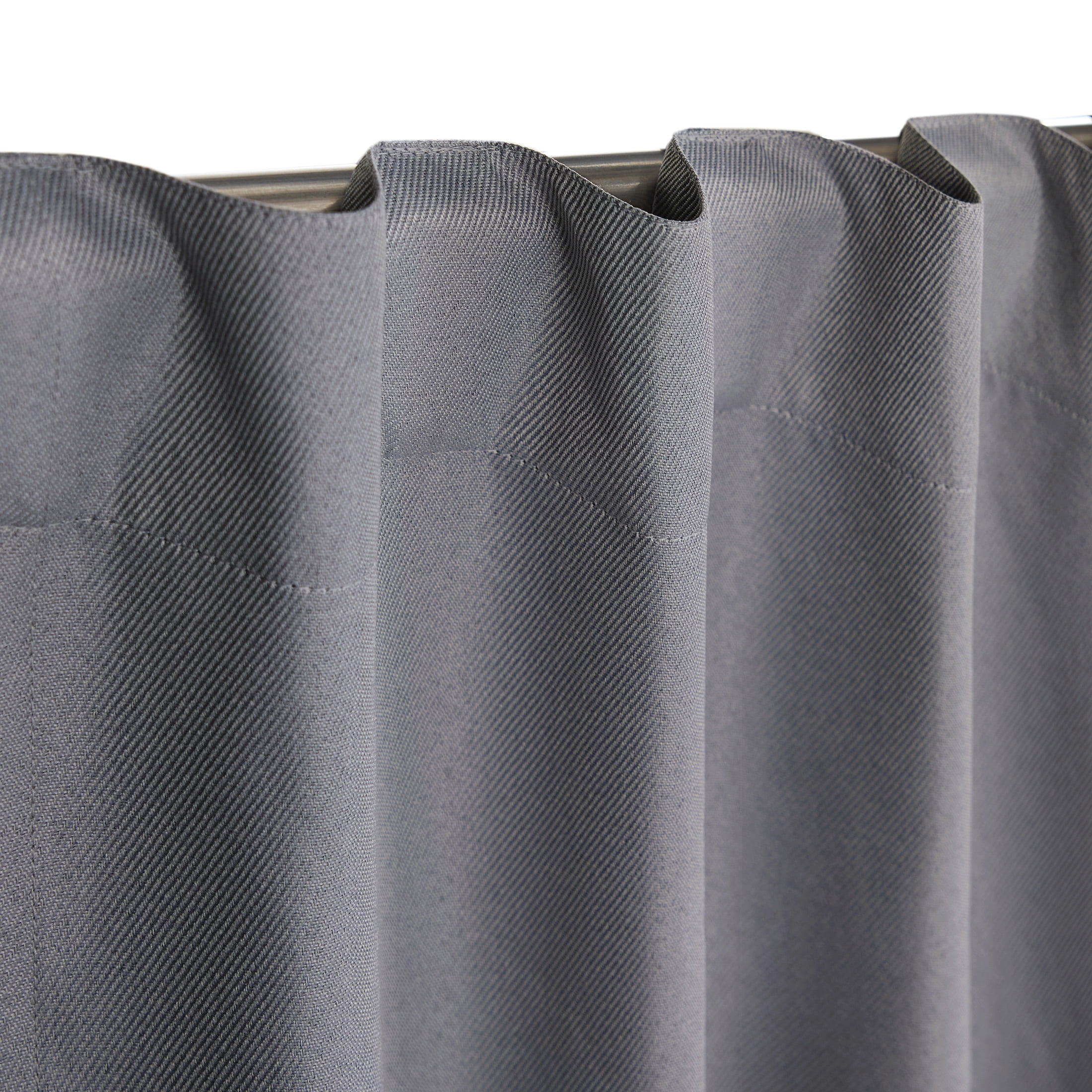 Mainstays Gray Solid Blackout Rod Pocket with Back Tabs Curtain Panel Pair, Set of 2, 30" W x 95" L