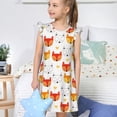 thumbnail image 4 of Balery Cute Fox with Heart Camisón de princesa para niñas, pijama de algodón con mangas abullonadas, suave y bonito.-XX-Large, 4 of 6