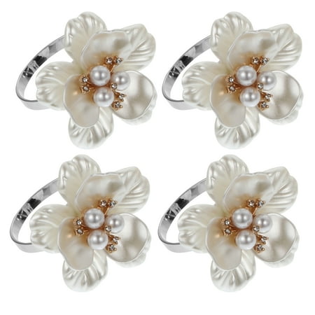

Napkin Rings Ring Flower Holder Holders Buckle Table Rose Serviette White Decorative Buckles Floral Wedding Banquet