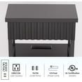 thumbnail image 4 of Fluted Black Nightstand with Charging Station, Mid Century Modern Bedside Table with Drawers and Outlet,Side Tables Living Room, Wooden Night Stand for Bedroom, Office (Black), 4 of 9