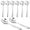 Silver-8PCS, variant on Cterwk 10 Pcs Soup Spoon, Round Stainless Steel Spoons Silverware Dishwasher Set, Silver