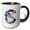 Black/White, variant on 3drose, Awesome Letter C. Space Flight Astronaut Winsome Monogram Art Gift, 15oz Mug