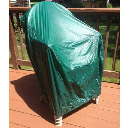 Vinyl Outdoor Chair Cover - 35-inch Vinyl Waterproof Durable Outdoor Patio Chair Cover, Green