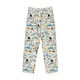 thumbnail image 6 of Uemuo Cartoon Dinosaur Pattern Men's Wide Leg Palazzo Lounge Pants with Pockets Light Weight Loose Comfy Casual Pajama Pants-Small, 6 of 9