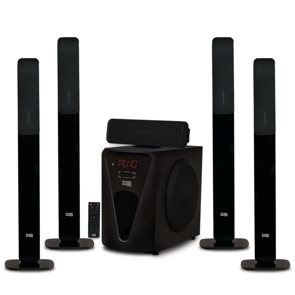 Acoustic Audio AAT5005 Bluetooth Tower 5.1 Home Theater Speaker System