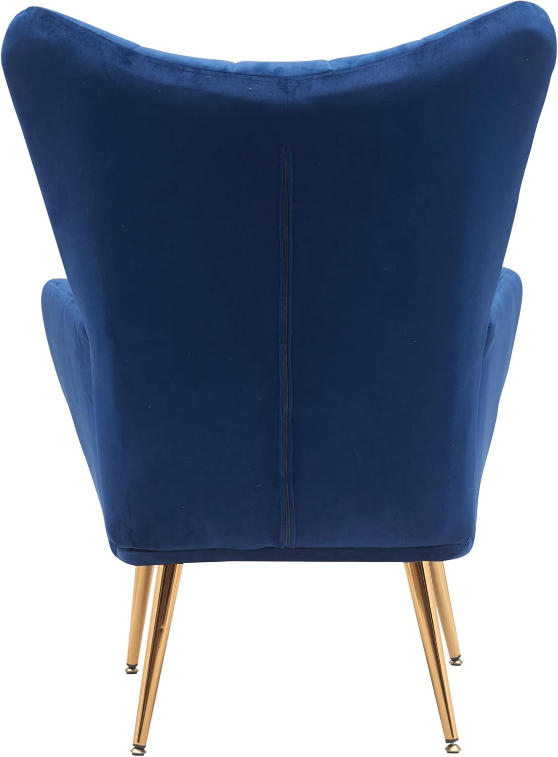 US Pride Furniture Modern Chic Mid-Century Velvet Accent Armchair for Living Room Bedroom or Home Office Button-Tufted Wingback Design with Gold Flared Legs Navy Blue