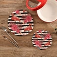 thumbnail image 2 of SKYSONIC Floral Summer Pattern Pot Holders Trivets, 2 Pcs Heat Resistant Trivets,Palm Leaves Flamingo Cotton Thread Weave Mats for Hot Pads Pans Pot Bowl Teapot for Kitchen Decor, 2 of 7