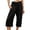 A-Black99, variant on Smocked High Waist Capri Pants for Women Side Pocket Summer Daily Long Trousers