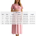 thumbnail image 4 of UKHCCC Women's Maternity Maxi Dress, Short Sleeve Crew Neck A-Line Waffle Texture Stretchy High Waist Long Dress for Casual Pregnancy Wear, 4 of 9