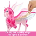 thumbnail image 4 of Barbie Doll Toys, Pegasus Pink Winged Horse Toy with 10 Accessories Including Puppy & Barrettes, Inspired A Touch of Magic, 4 of 5