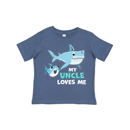 

Inktastic My Uncle Loves Me with Cute Sharks Gift Toddler Boy or Toddler Girl T-Shirt