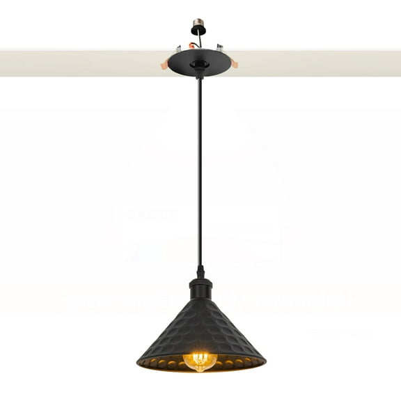 Kiven Vintage Can Lights Retrofit Recessed Lighting with E26 Power Outlet Adapter, 4/5 Inch Replacement Conversion Kit, Farmhouse Pendant Lighting Fixture for Hallway Kitchen,Black