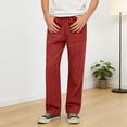 thumbnail image 2 of Boys' Linen Pull-On Casual Pants Loose Fit Straight Leg Pants for Kids Elastic Drawstring Waist Summer Beach Pants, 2 of 5