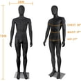 thumbnail image 5 of FreeLung Male Mannequin Full Body Dress Form 73 Inches Adjustable Plastic Stand Display Mannequin Black, 5 of 6