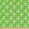 thumbnail image 2 of Ambesonne St. Patricks Day Fabric by the Yard Upholstery, Simplistic Clovers, 1 Yard, Lime Green and Grey, 2 of 5